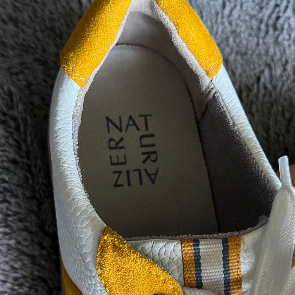 Naturalizer Yellow and White Women's Sneakers - Picture 3 of 4